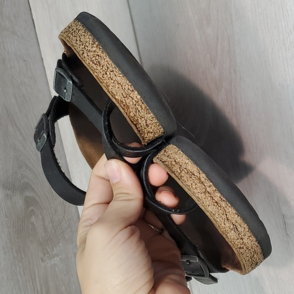 Birkenstock Women Loop Toe Leather Sandals Flats shoes sz 38/7 - Picture 4 of 11